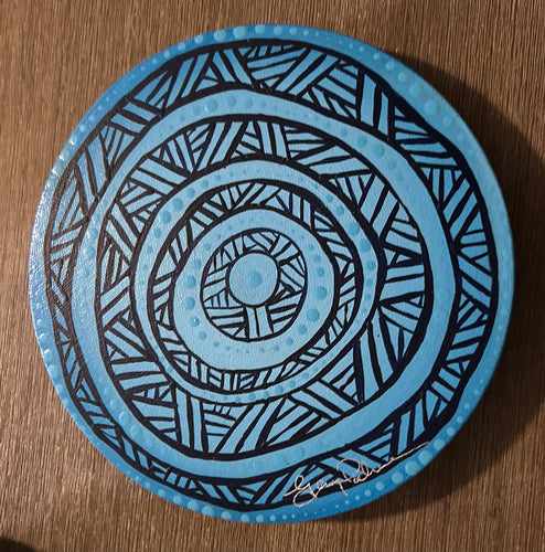 Waterhole round artwork