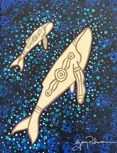 Blue whales mini artwork