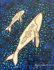 Blue whales mini artwork