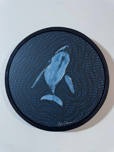 Humpback whale round artwork