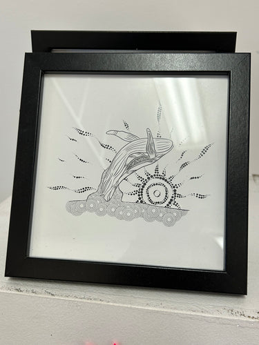 Small framed Whale print