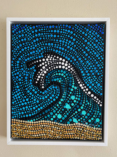 Waves On The Sand Mini Painting