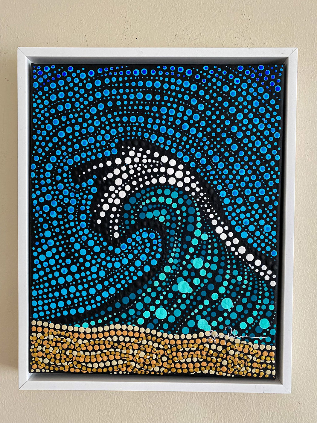 Waves On The Sand Mini Painting